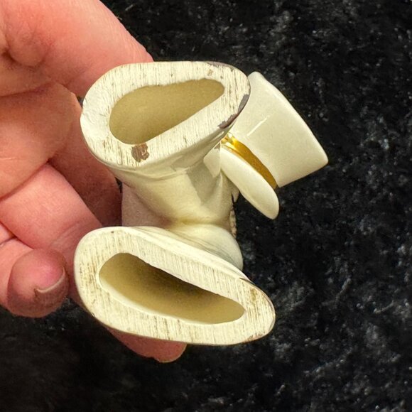 Vintage Florence Ceramic Man In White Tuxedo Gold Accents & Top Hat Figurine - Picture 4 of 6